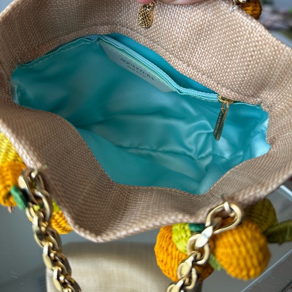 Aquazzura Citrus Punch Mini Embellished Raffia Tote - Neutral $1,295 - Picture 10 of 12
